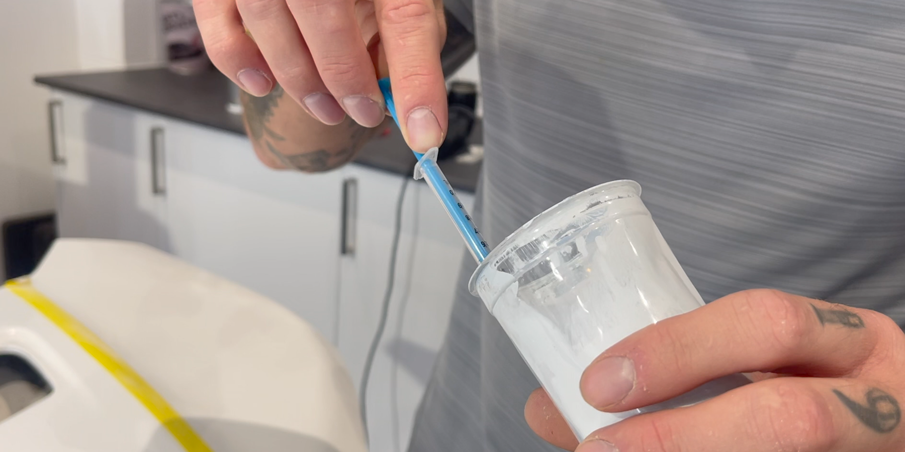 Injecting paint into a deep scratch